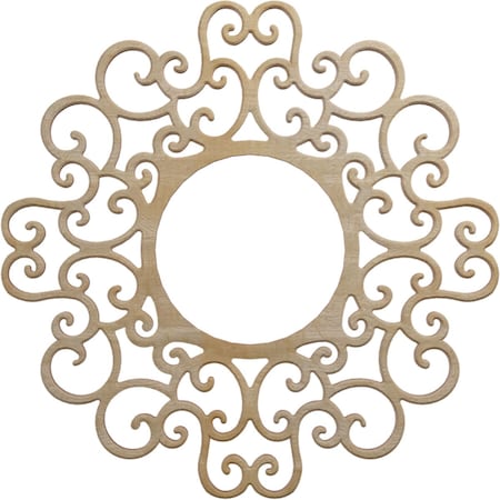 Ekena Millwork Reims Wood Fretwork Pierced Ceiling Medallion, Hickory, 16"OD x 6 1/8"ID x 1/4"T CMWP16X16X0250REHI